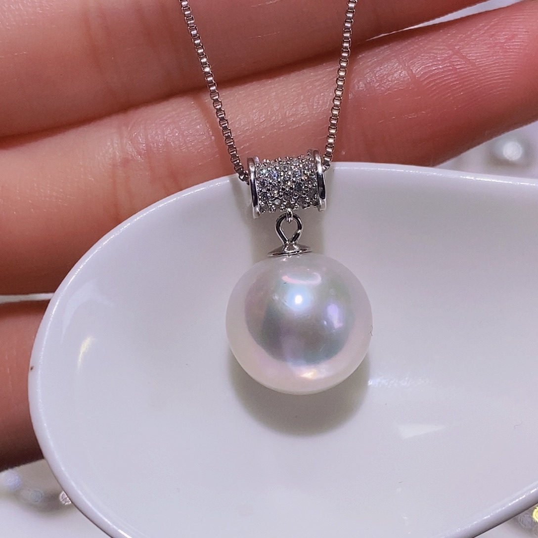 淡水珍珠颈饰银S925镶嵌冠****询