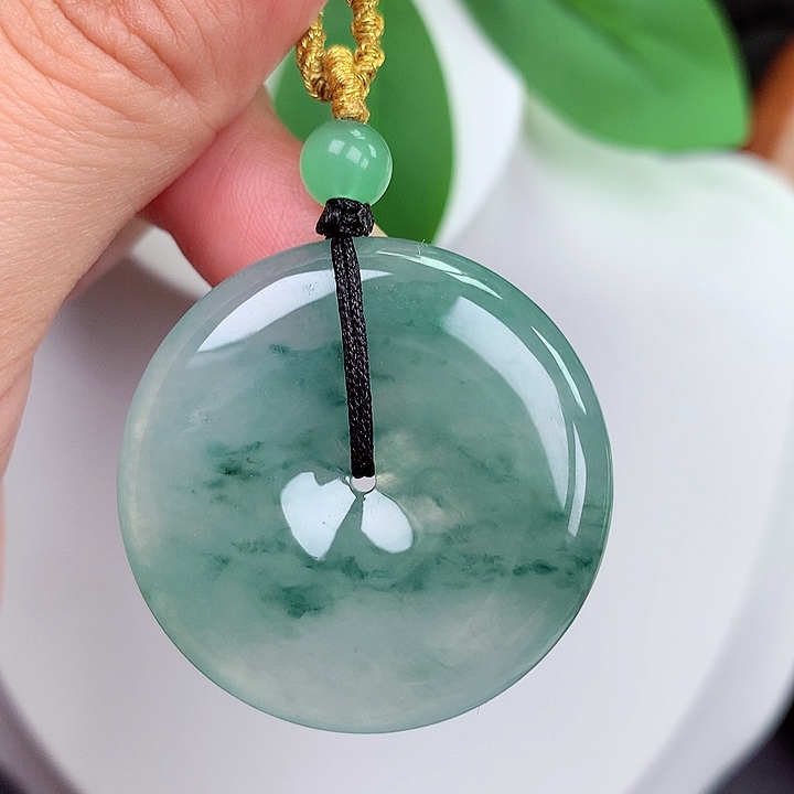 颈饰未镶嵌翡翠平安扣 34.4x5.9mm