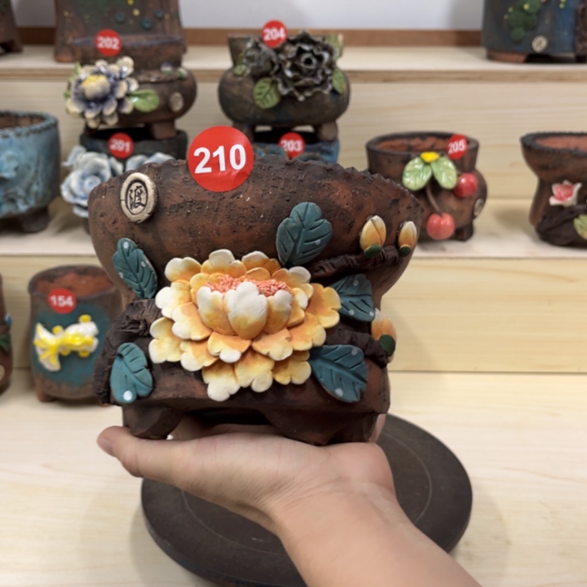 【闪购商品】紫砂花盆210号内口15×14外高12