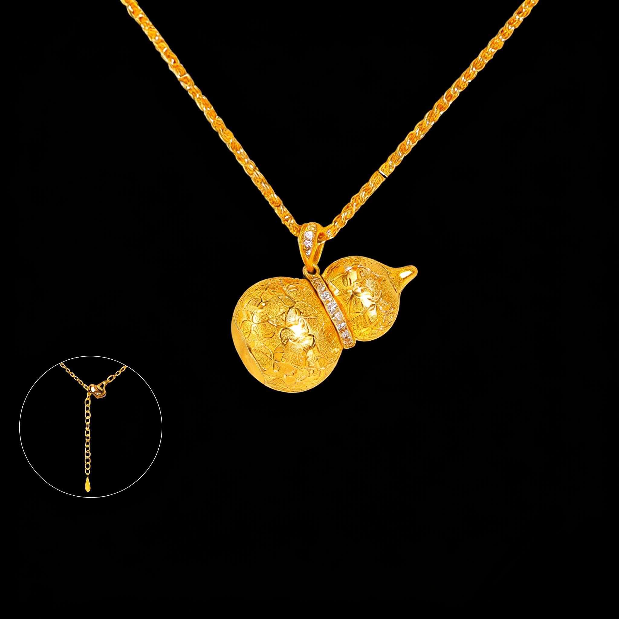 项链 S0069古法福纹香囊宝葫芦