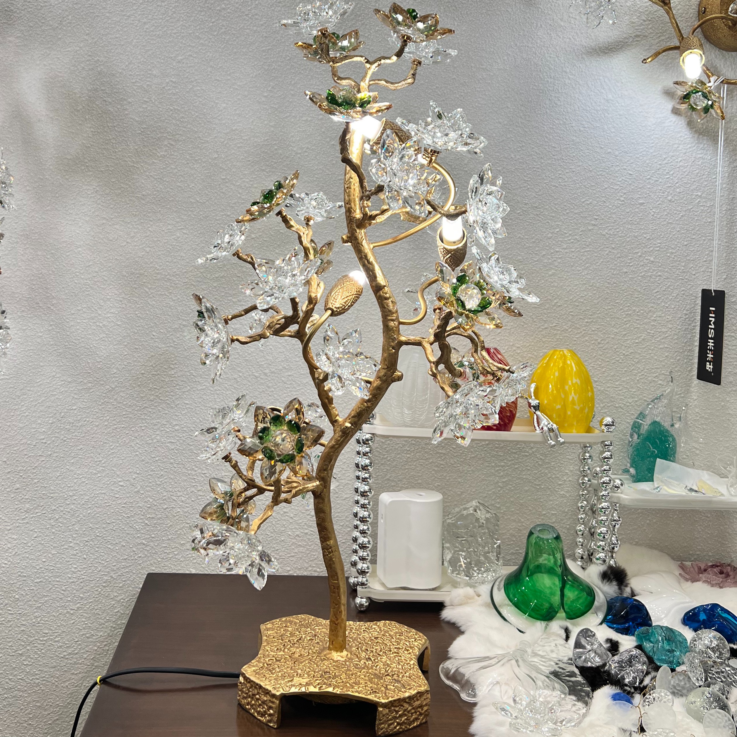 花朵台灯高级感法式轻奢复古创意水晶氛围客厅卧室床头灯美式欧式