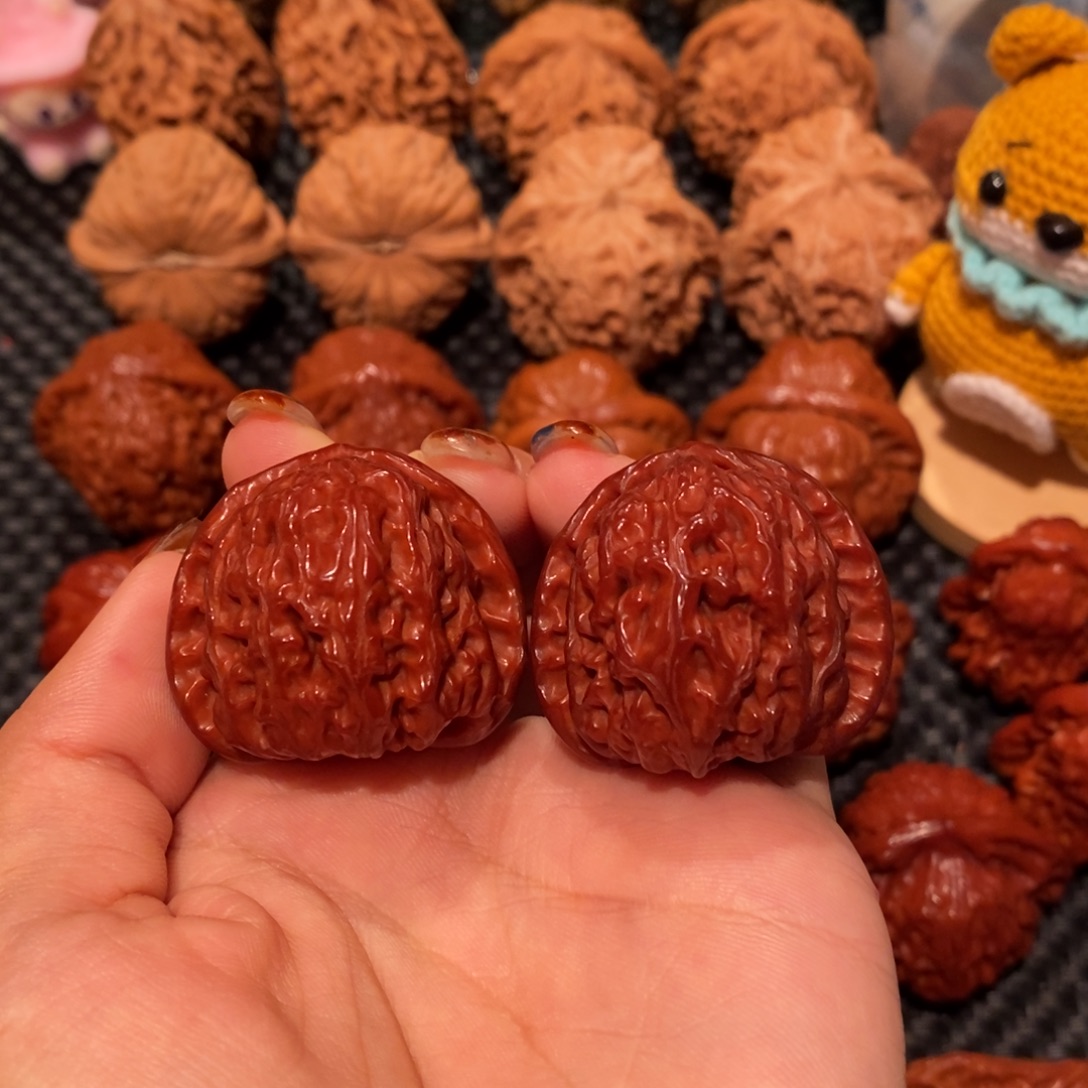 I***3吊坠文玩核桃35玉化白狮子，0617