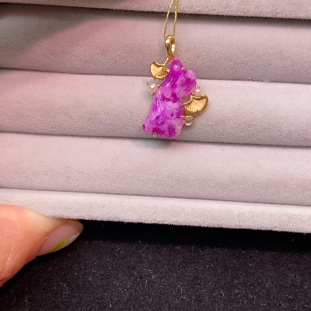 苏纪石（舒俱来）18K金镶嵌吊坠(不含链)