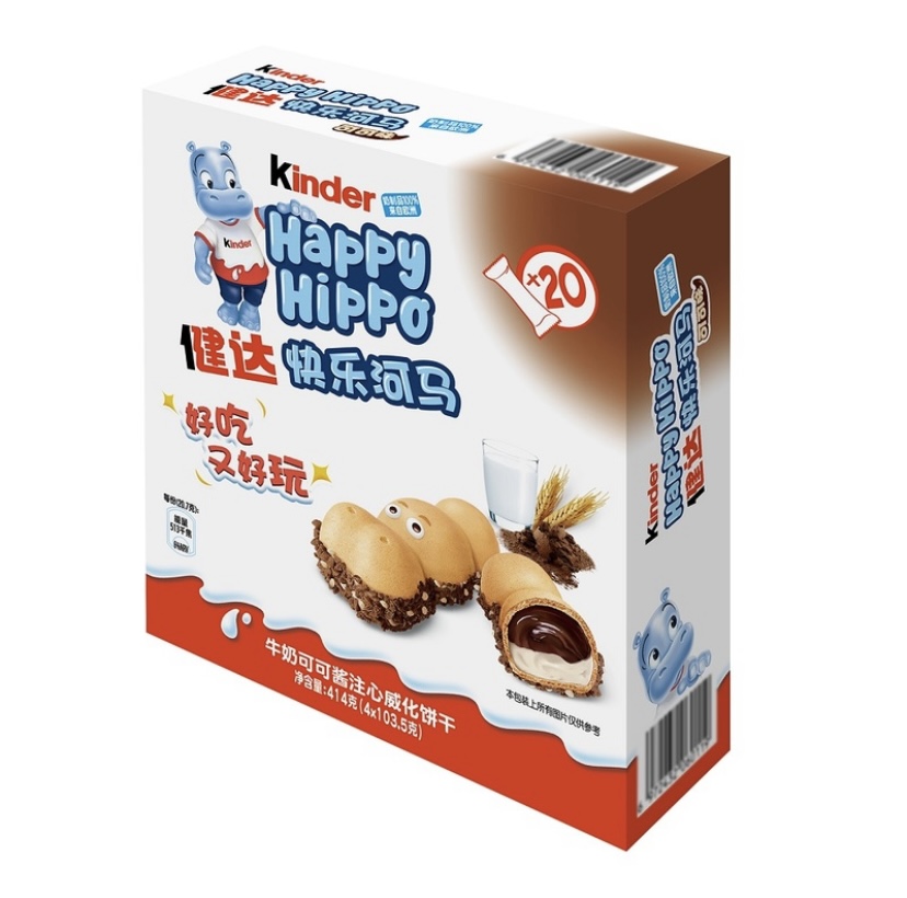   【会员商店】健达 德国进口 牛奶可可酱注心威化饼干414g