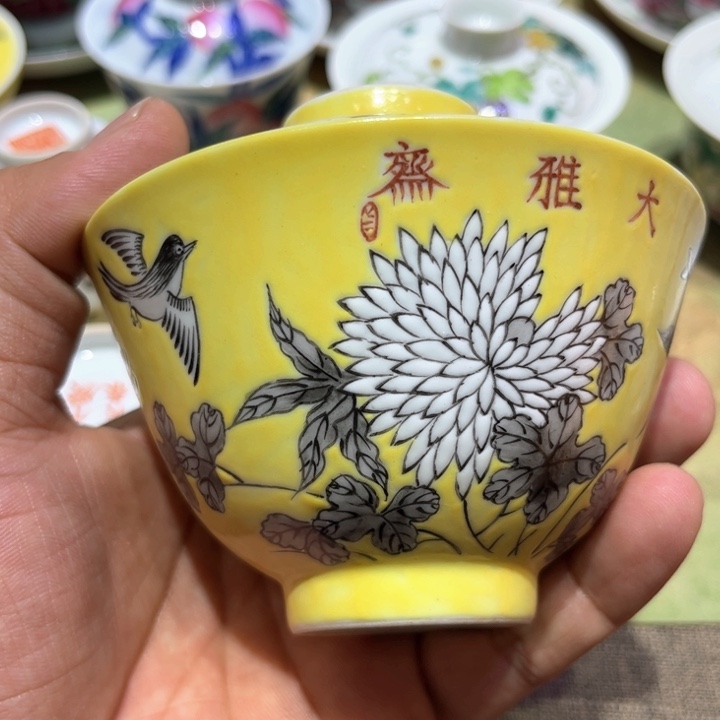 纯手绘精品盖碗杯