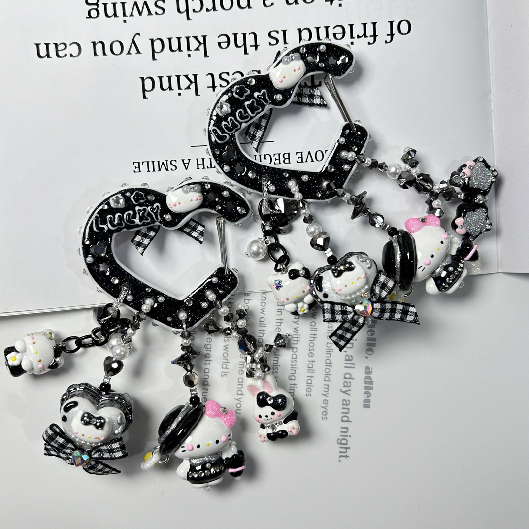 改娃网红捏捏重油手绘珠手机链挂件包挂钥匙链车挂