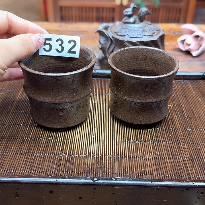 纯手工制作粗陶茶具