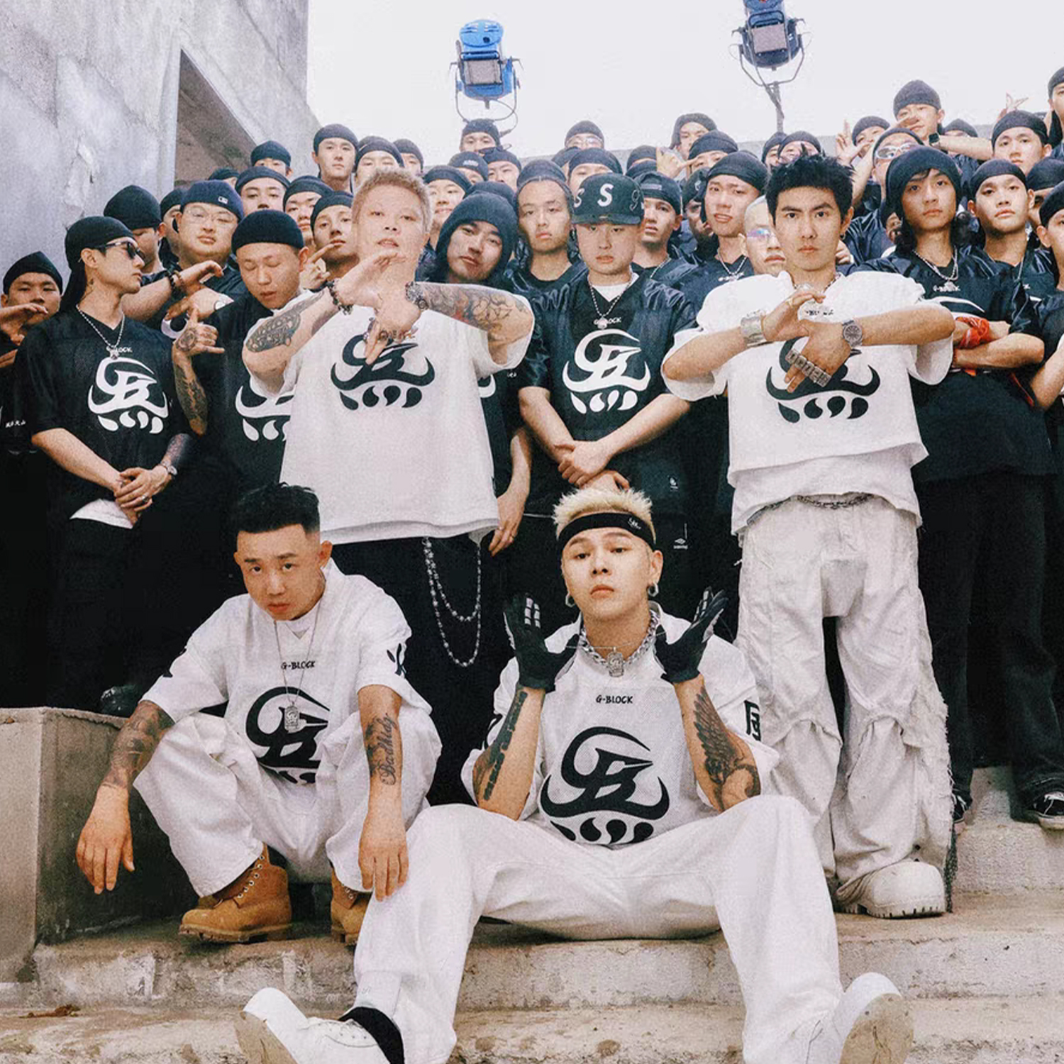  G-BLOCK「四炁合一」联名V领棒球短袖 网眼国潮宽松百搭球衣11A267