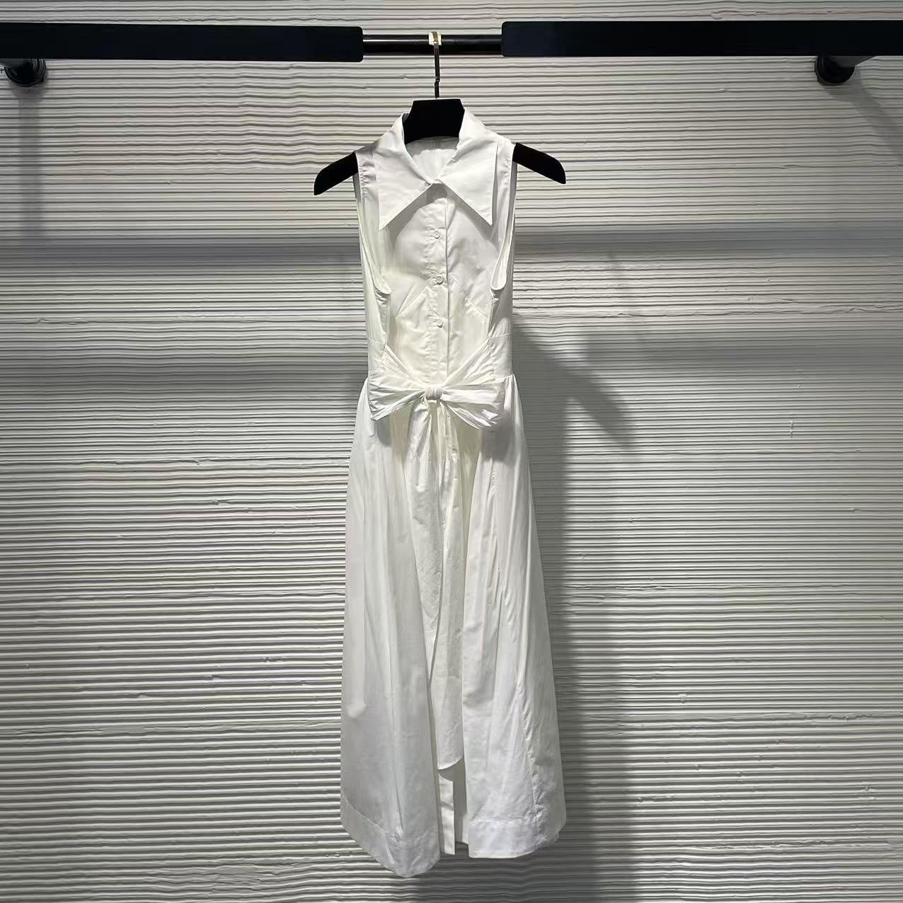 设计师法式无袖夏季拉链长裙休闲连衣裙女士立领显瘦A228