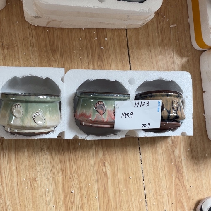 粗陶多肉花盆微瑕123