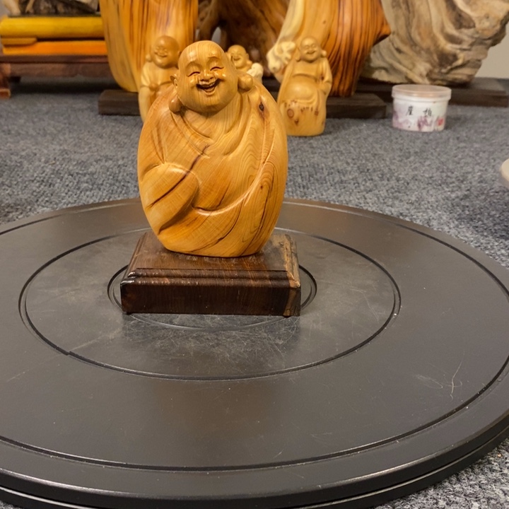 柏木（崖柏）飞崖柏弥勒佛摆件根雕工艺品