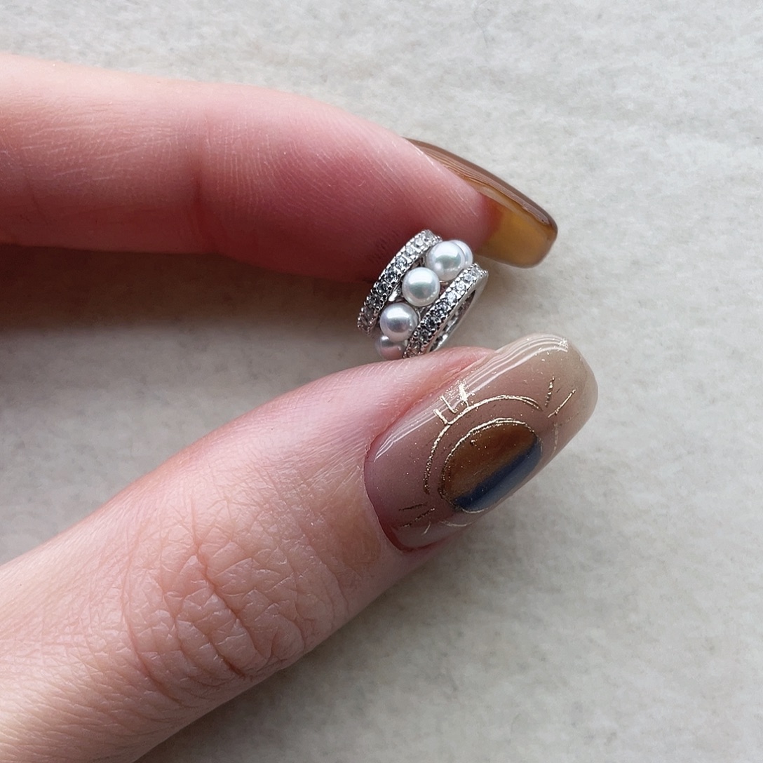 银S925镶嵌淡水珍珠吊坠34