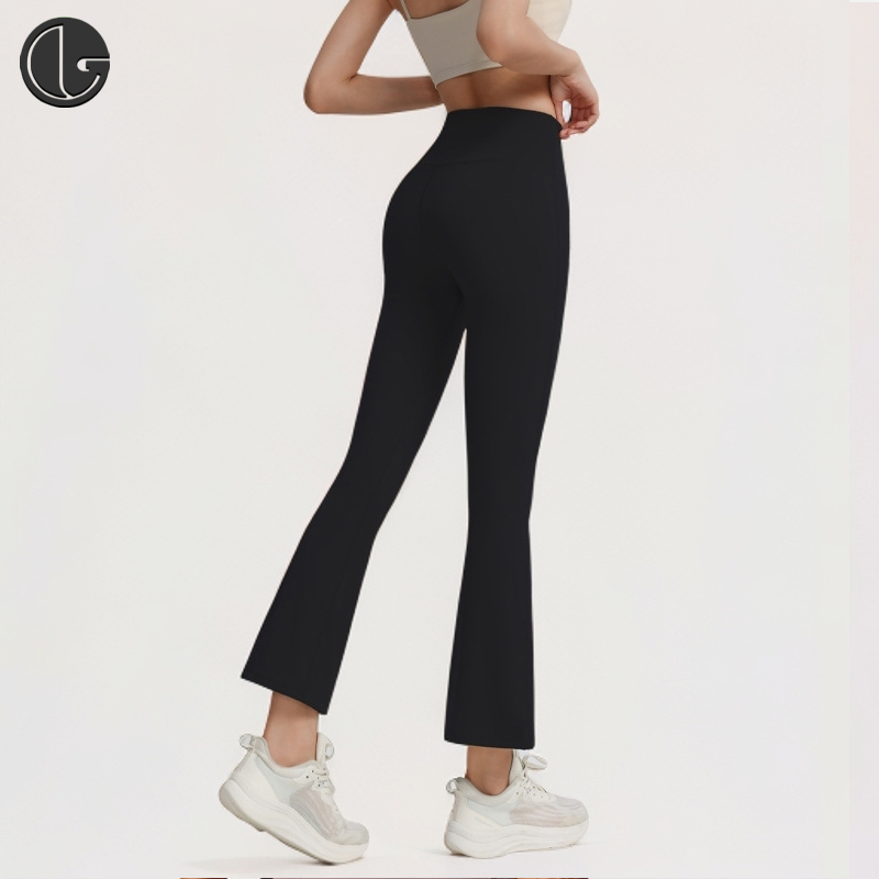 九分瑜伽裤弹力紧身高腰提臀运动裤健身微喇叭无尴尬线瑜伽裤女