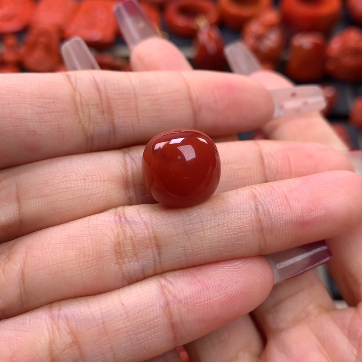 【闪购商品】南红玛瑙老型单珠14mm未镶嵌張