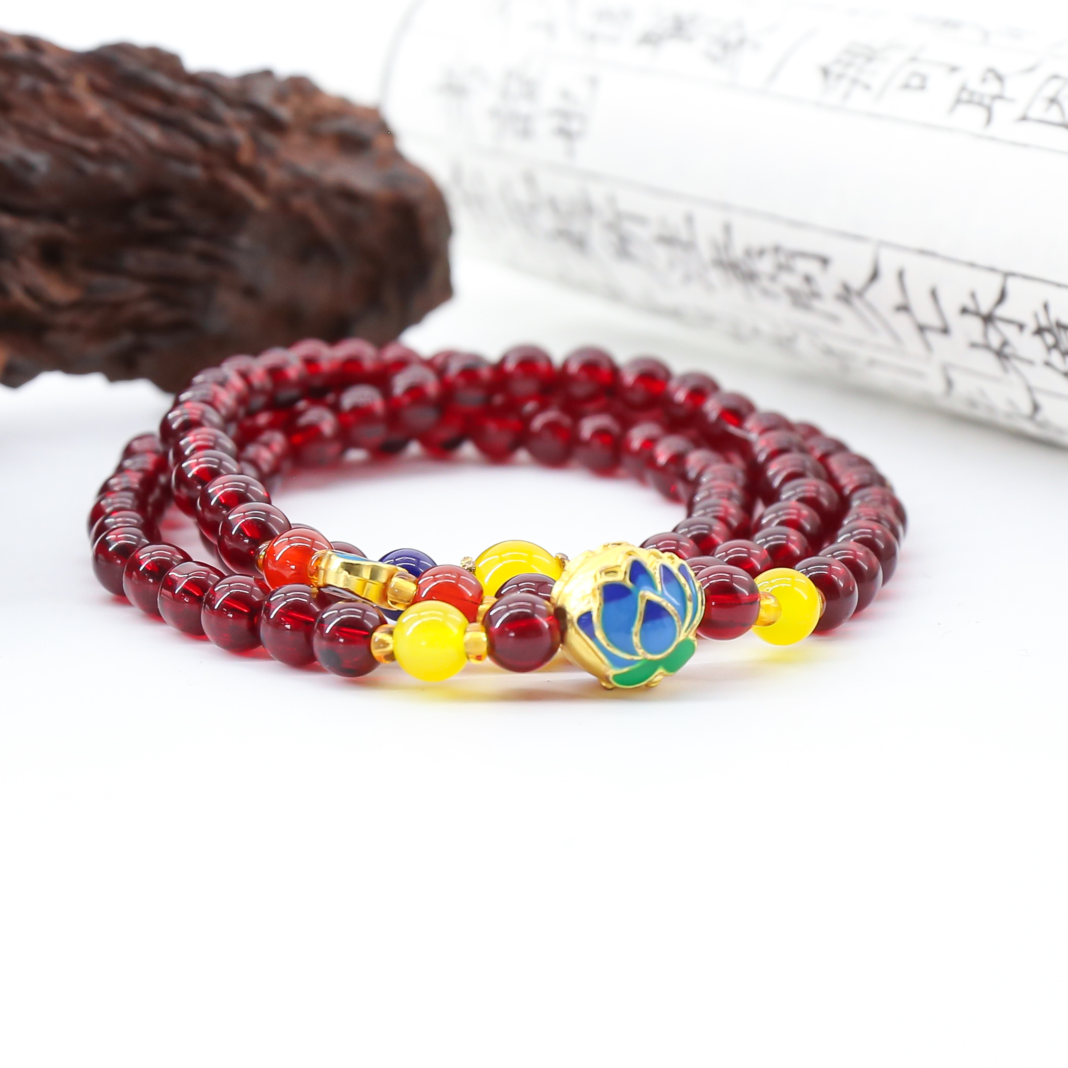 AD330-紫牙乌石榴石莲花多圈时尚女款手串(运费险）330