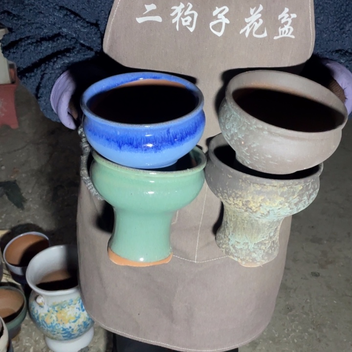 花盆紫砂口14高15瑕疵瑕疵