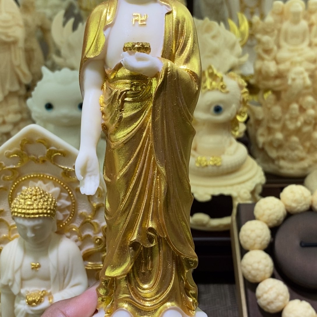 菩提根/象牙果把件象牙果描金大气如来摆件