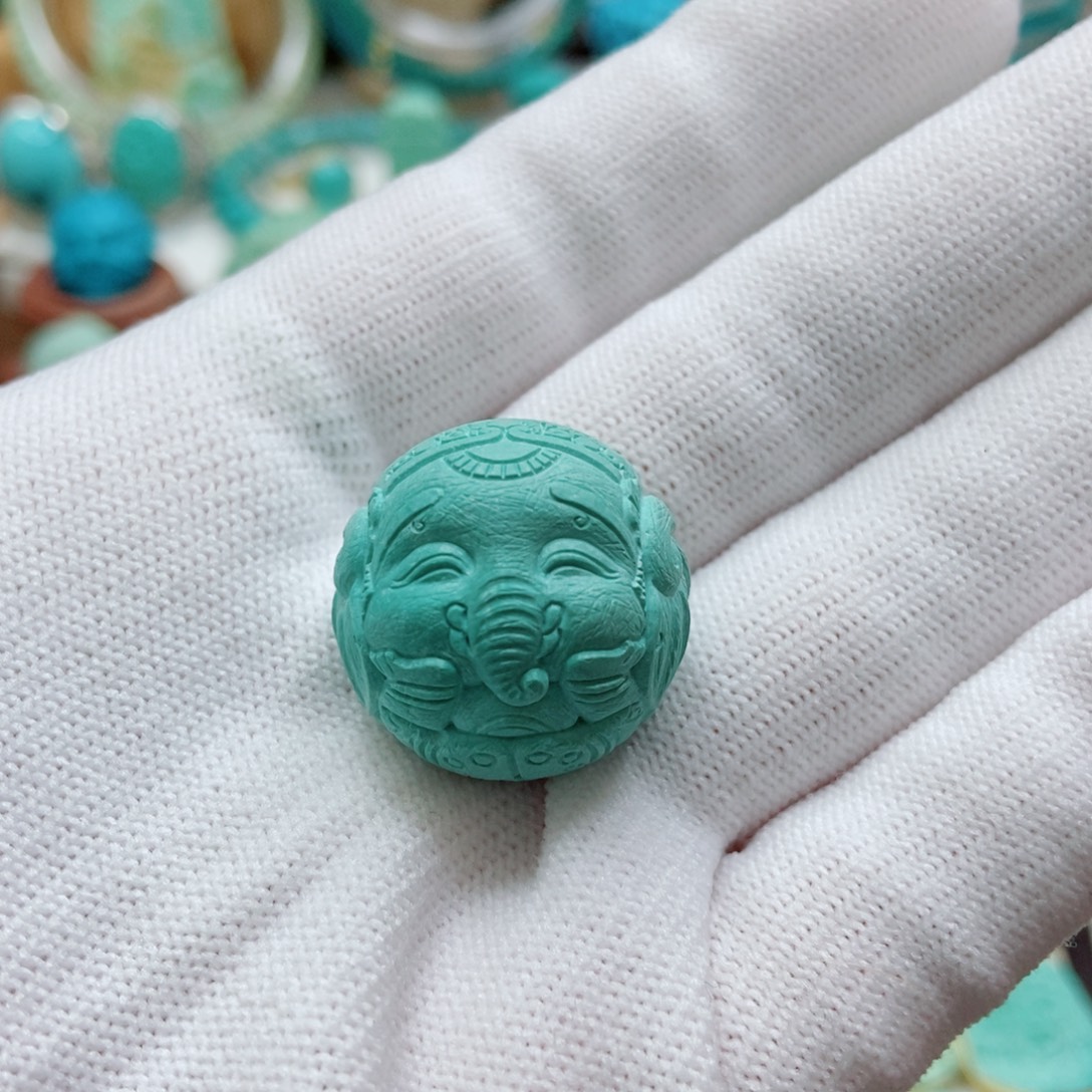 绿松石未镶嵌象猪