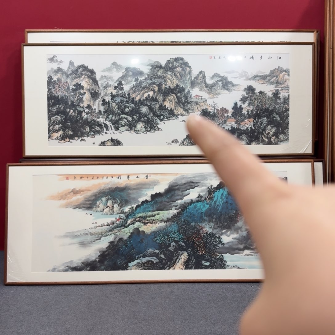 国画带框绘画210/80尺寸