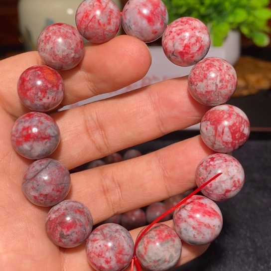 天***源天然辰砂原石手串