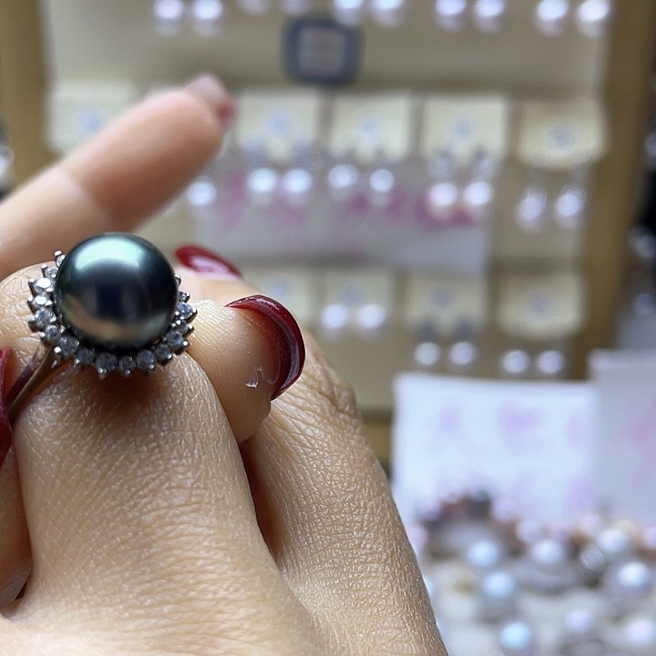 海水珍珠戒指银S925镶嵌