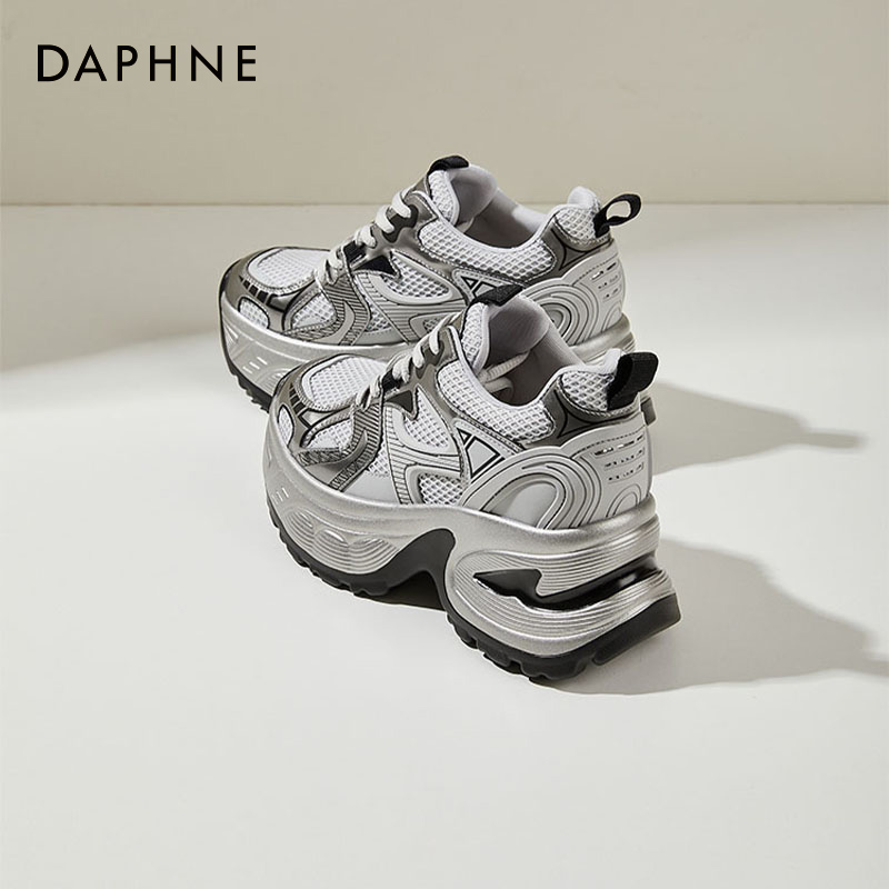 达芙妮老爹鞋女鞋2024新款春秋内增高厚底休闲鞋小个子软底旅游鞋