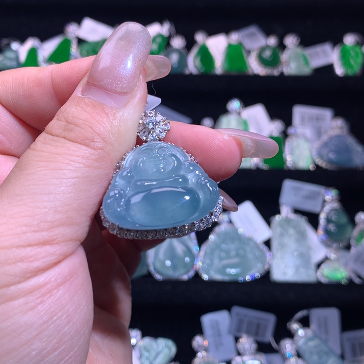 【闪购商品】颈饰银S925镶嵌翡翠天然翡翠