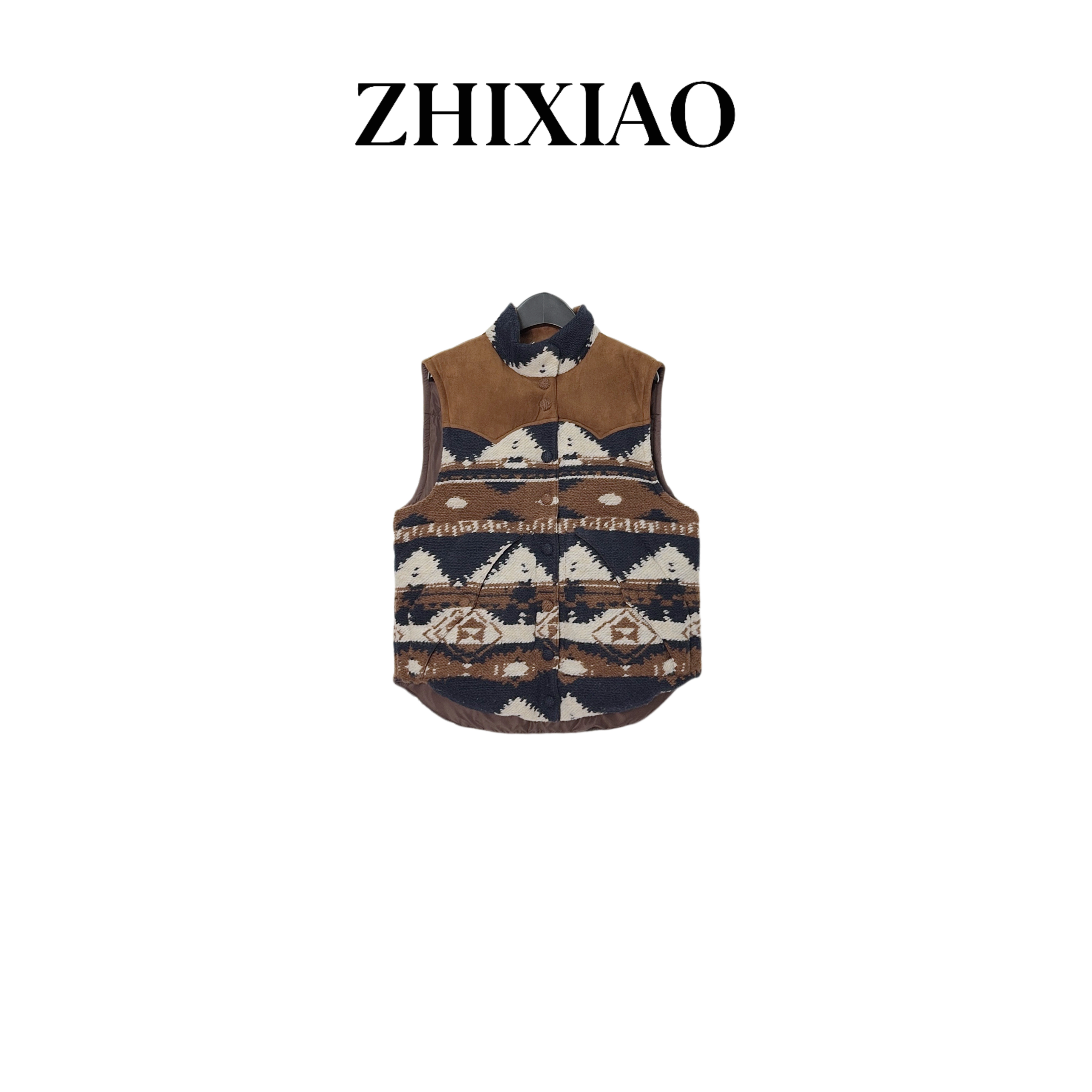 【ZHIXIAO】秋冬新款：针织拼接马甲21758