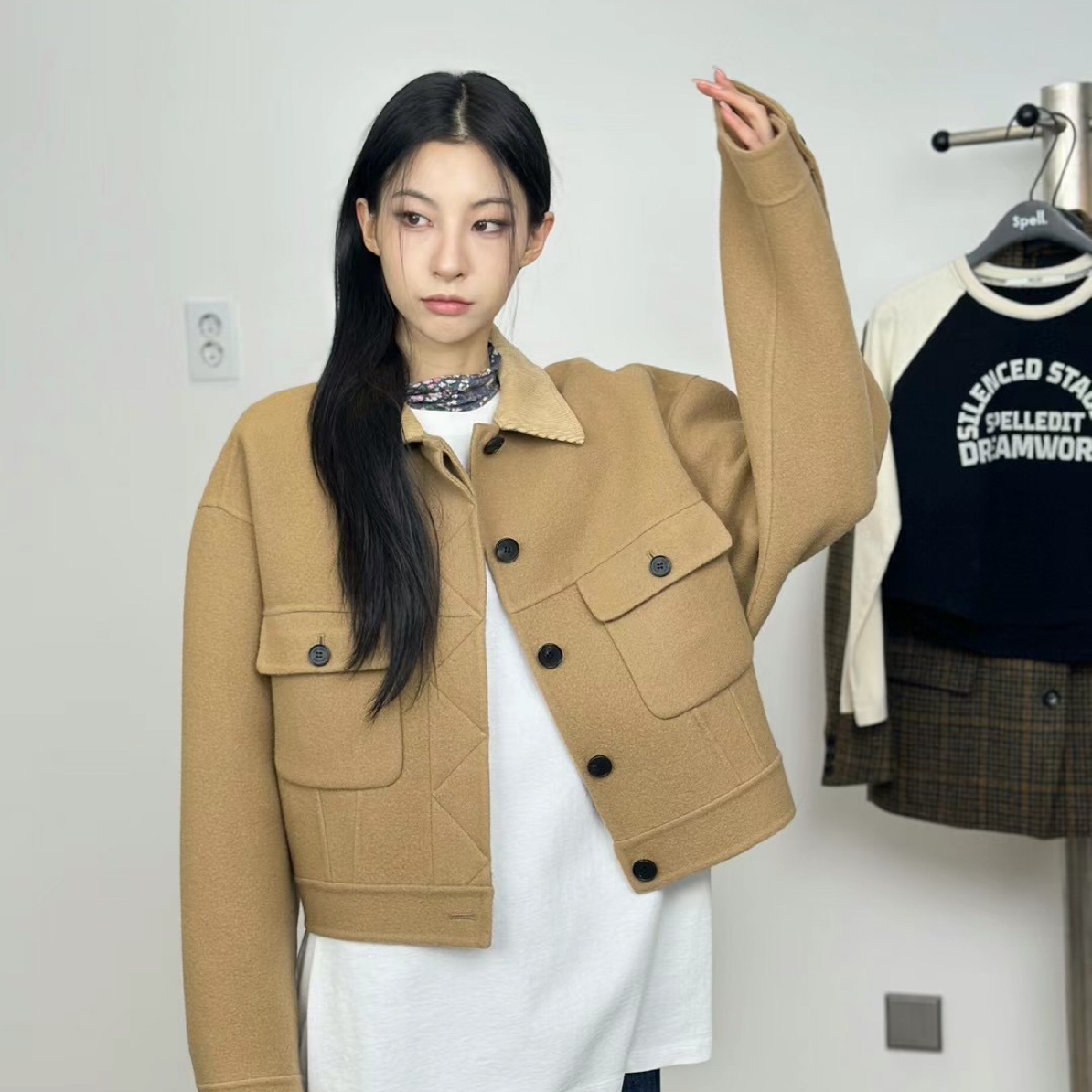 Spell 翻领毛呢外套