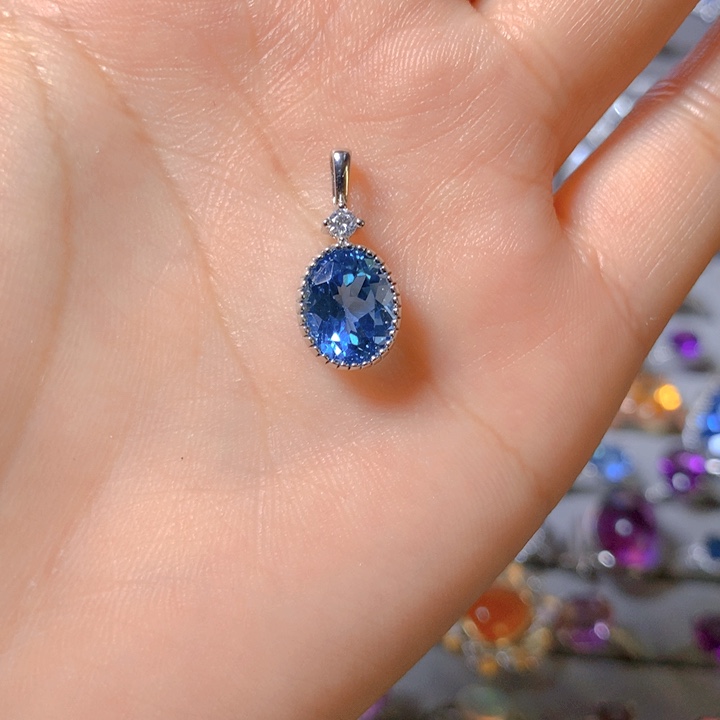 托帕石吊坠(不含链)银S925镶嵌