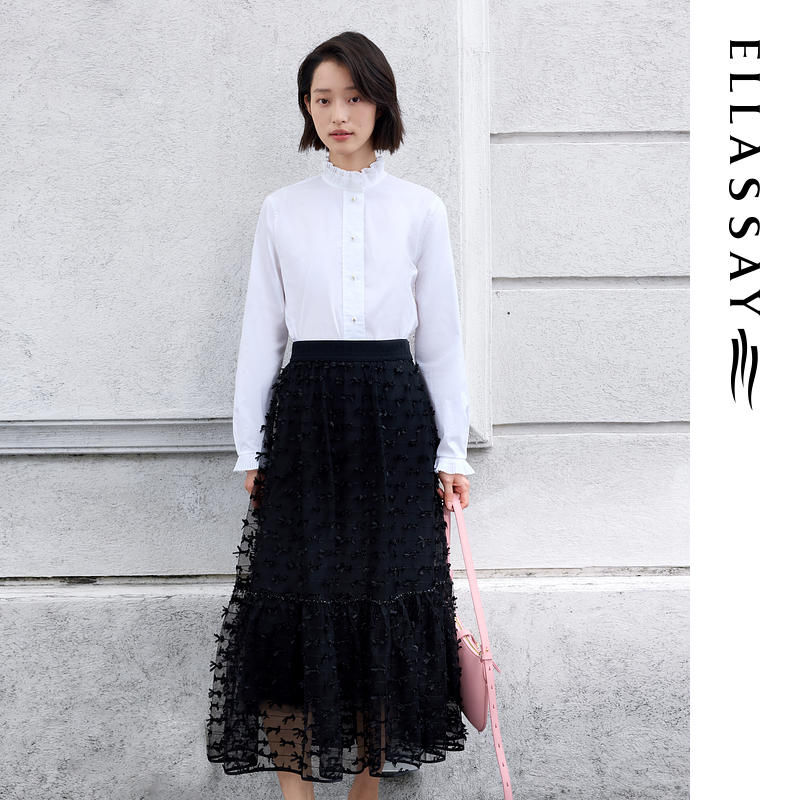 ELLASSAY歌力思2026早春新款立体蝴蝶结设计半身裙女EWE371Q00800