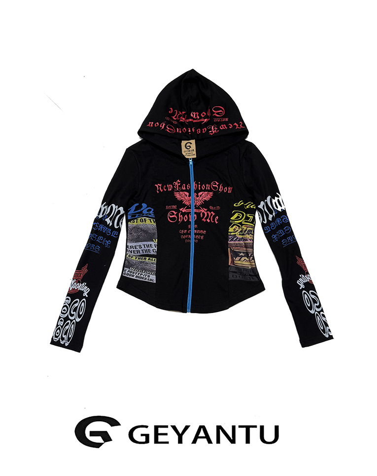 【GEYANTU】（上衣卫衣）2025新款754时尚百搭宽松休闲印花修身连帽