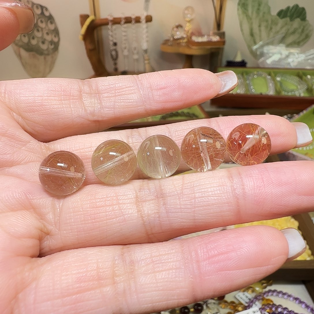 猫****水晶未镶嵌手串天然发晶单珠