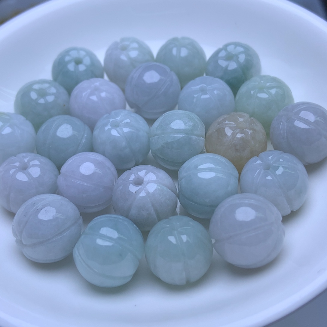 未镶嵌手链翡翠卡12.6冰南瓜15个单圈