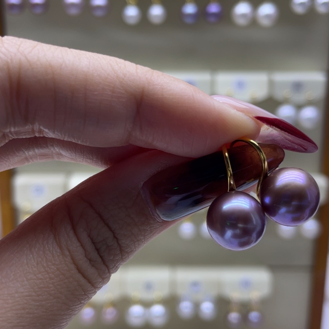 淡水珍珠耳饰银S925镶嵌