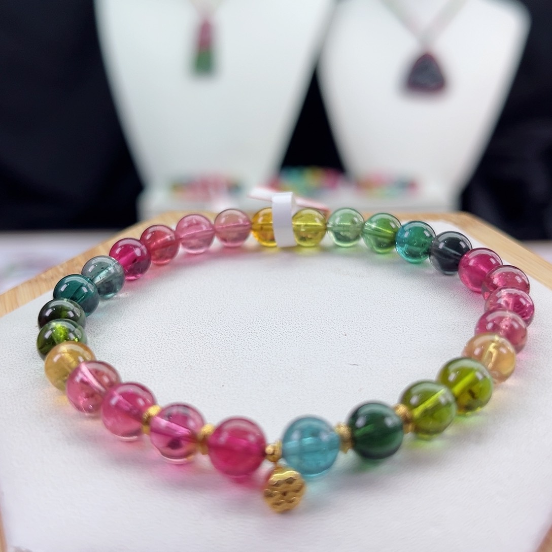 手链未镶嵌碧玺碧玺手串单圈6mm+