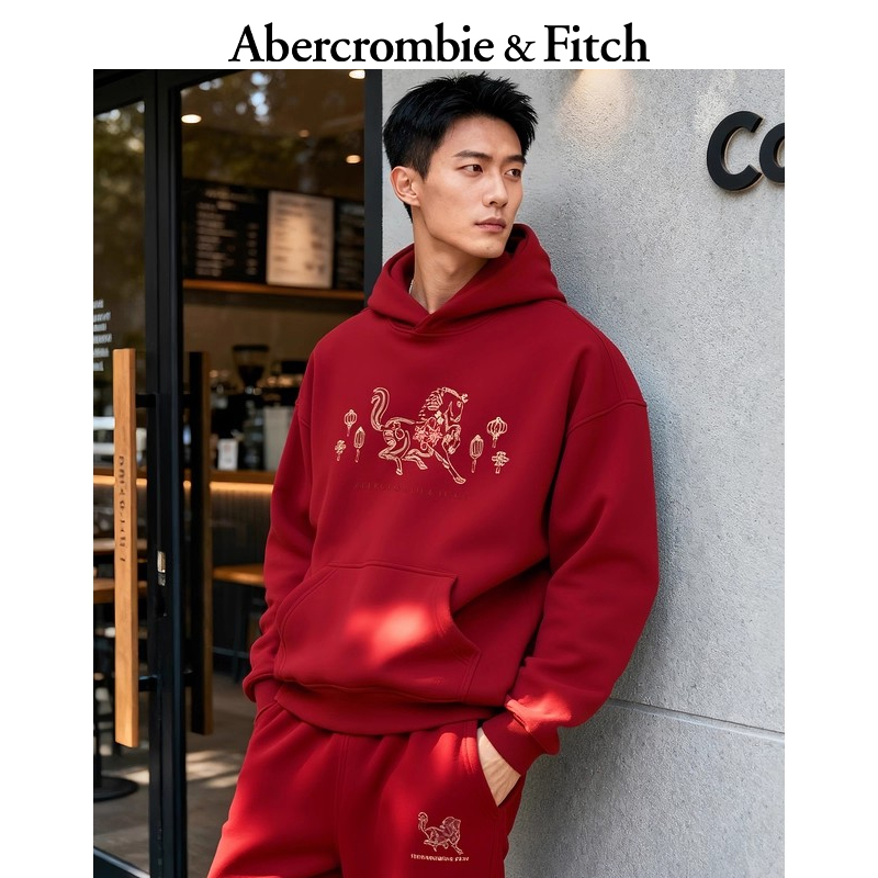 【马年新春】AF新年红多色保暖抓绒卫衣25冬新款男装122-5724