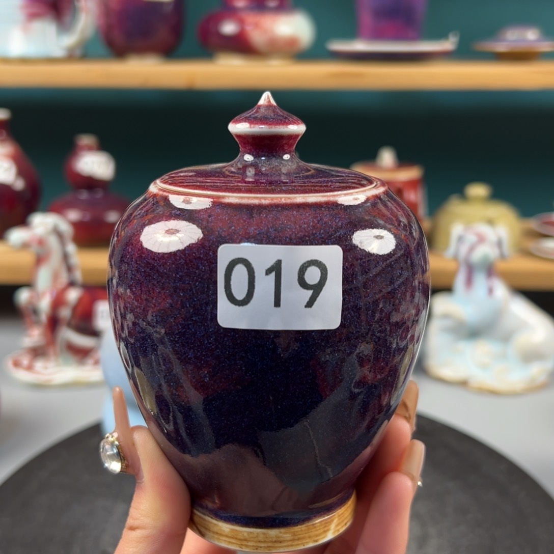 瓷片微瑕茶叶罐纯手工