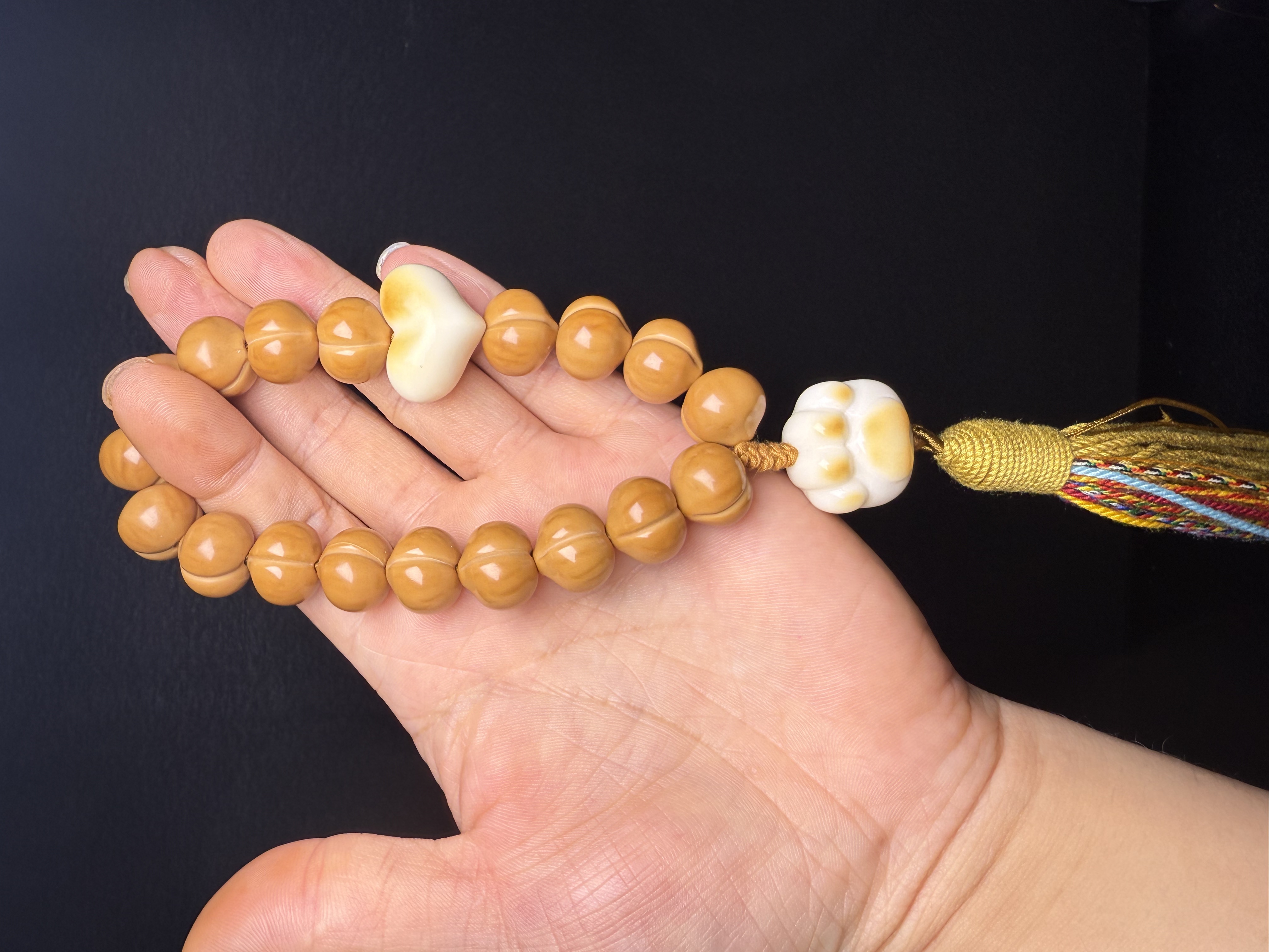 【加配饰  屁桃手持】精品猴头核桃屁桃手持