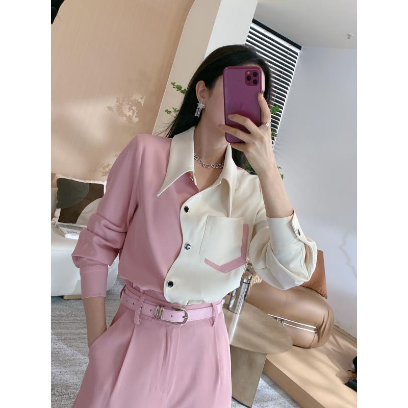 【金皇橦颜】拼色波浪边衬衫8338+半身裙2122+阔腿裤6129（YDK53）