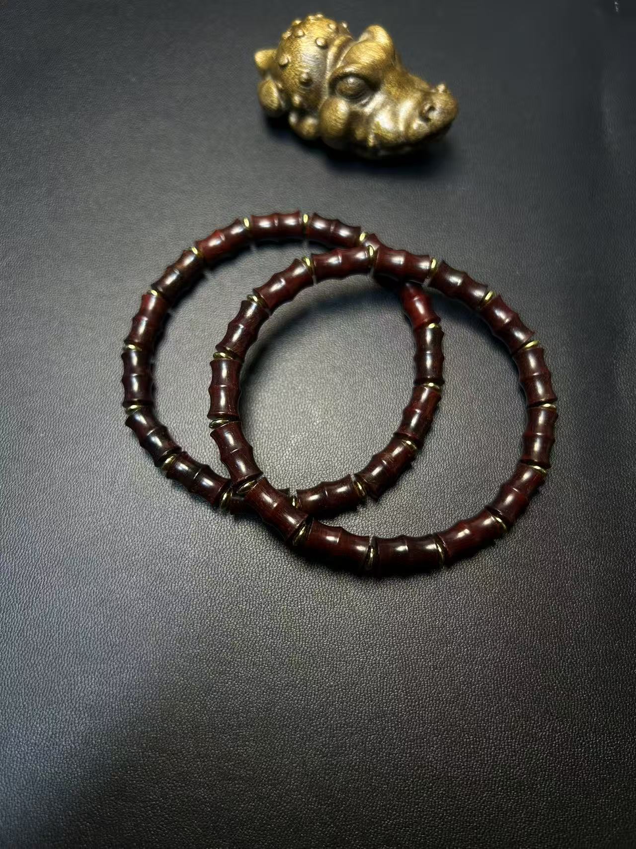 小叶紫檀「精工竹节」7×12mm 树头老料 顶泥  YIRAN  出品