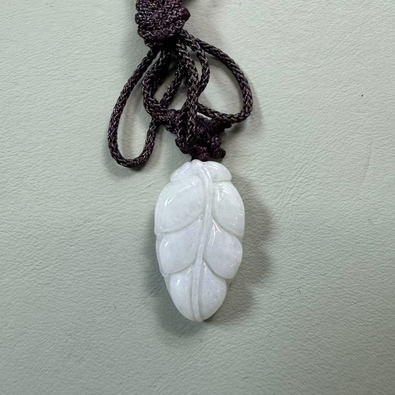 天然A货翡翠叶子吊坠@@WS50114H003