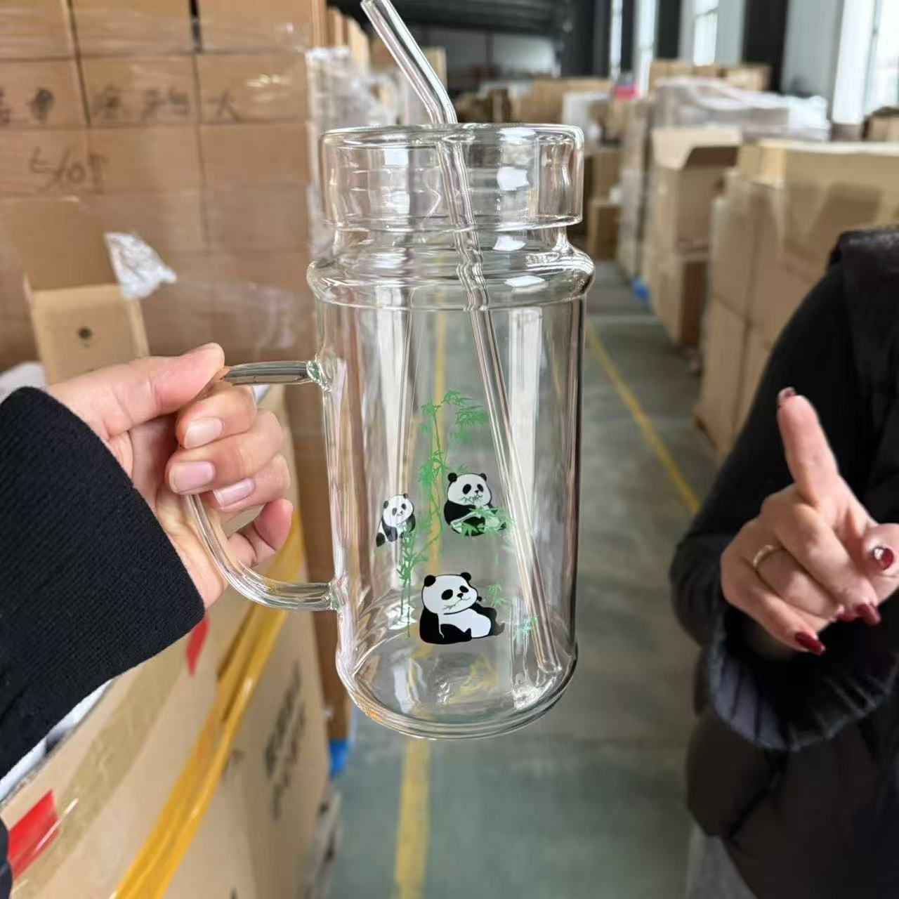 熊猫吸管杯水杯单只