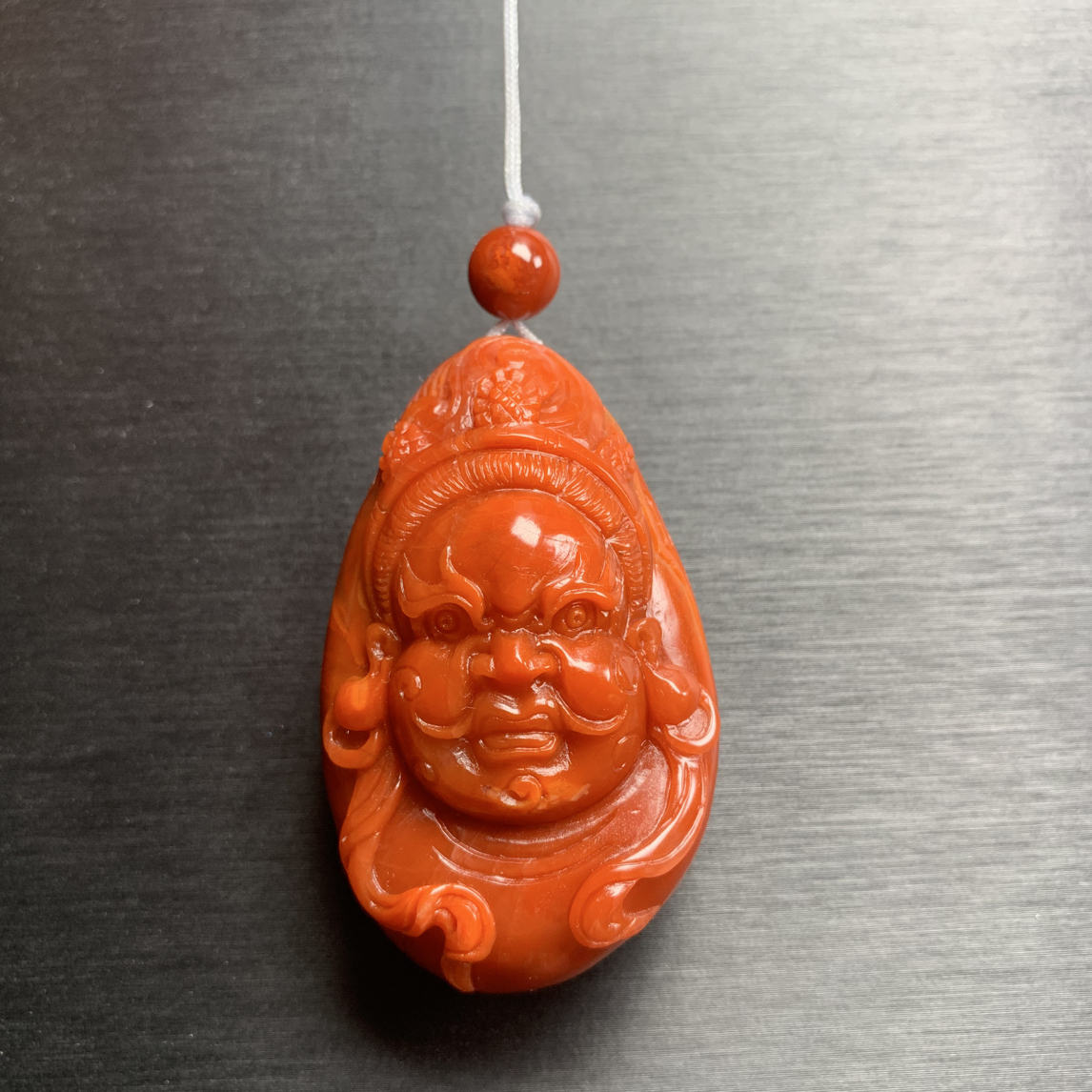 南红玛瑙大黑天吊坠33.4×55