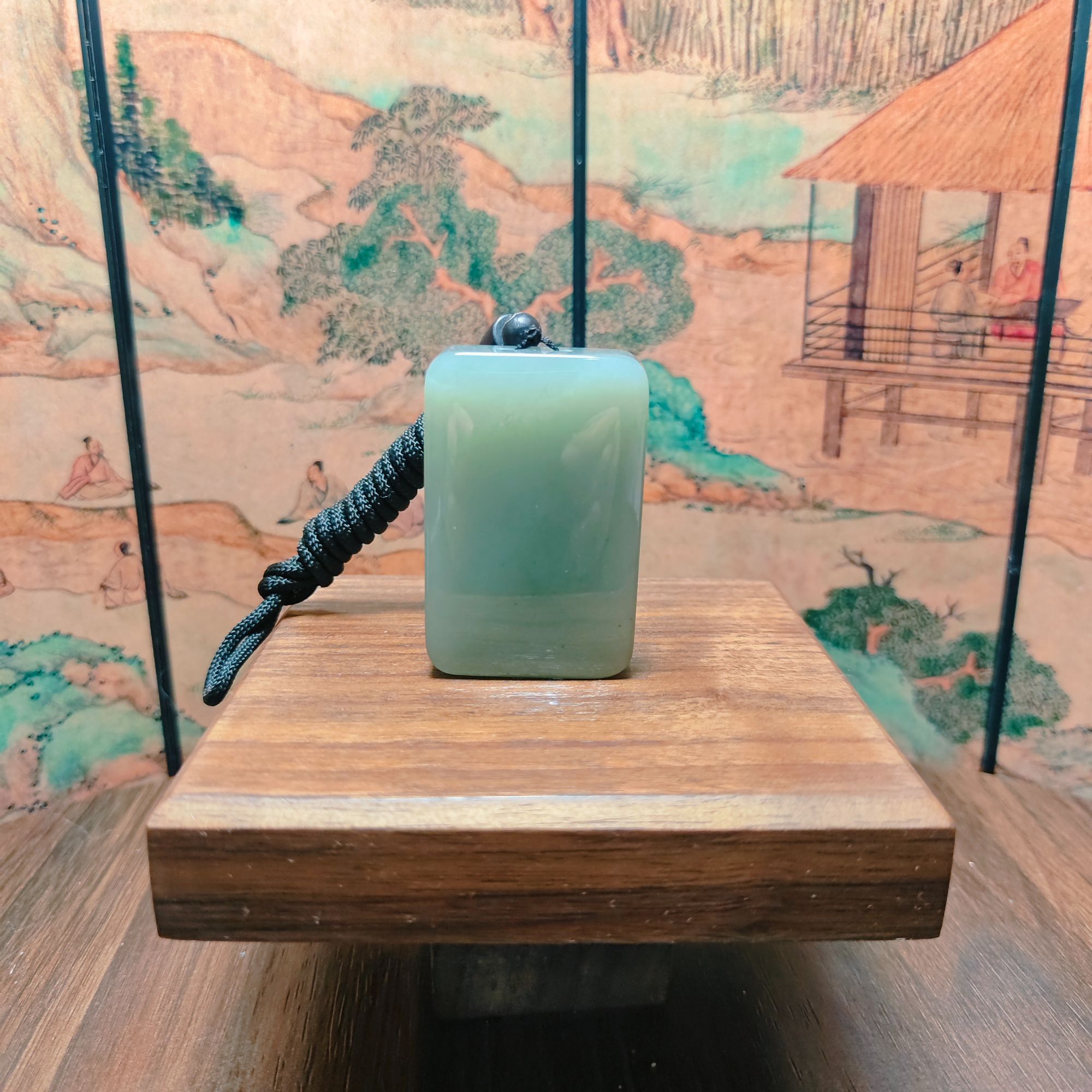 Z和田玉无事牌吊坠0438