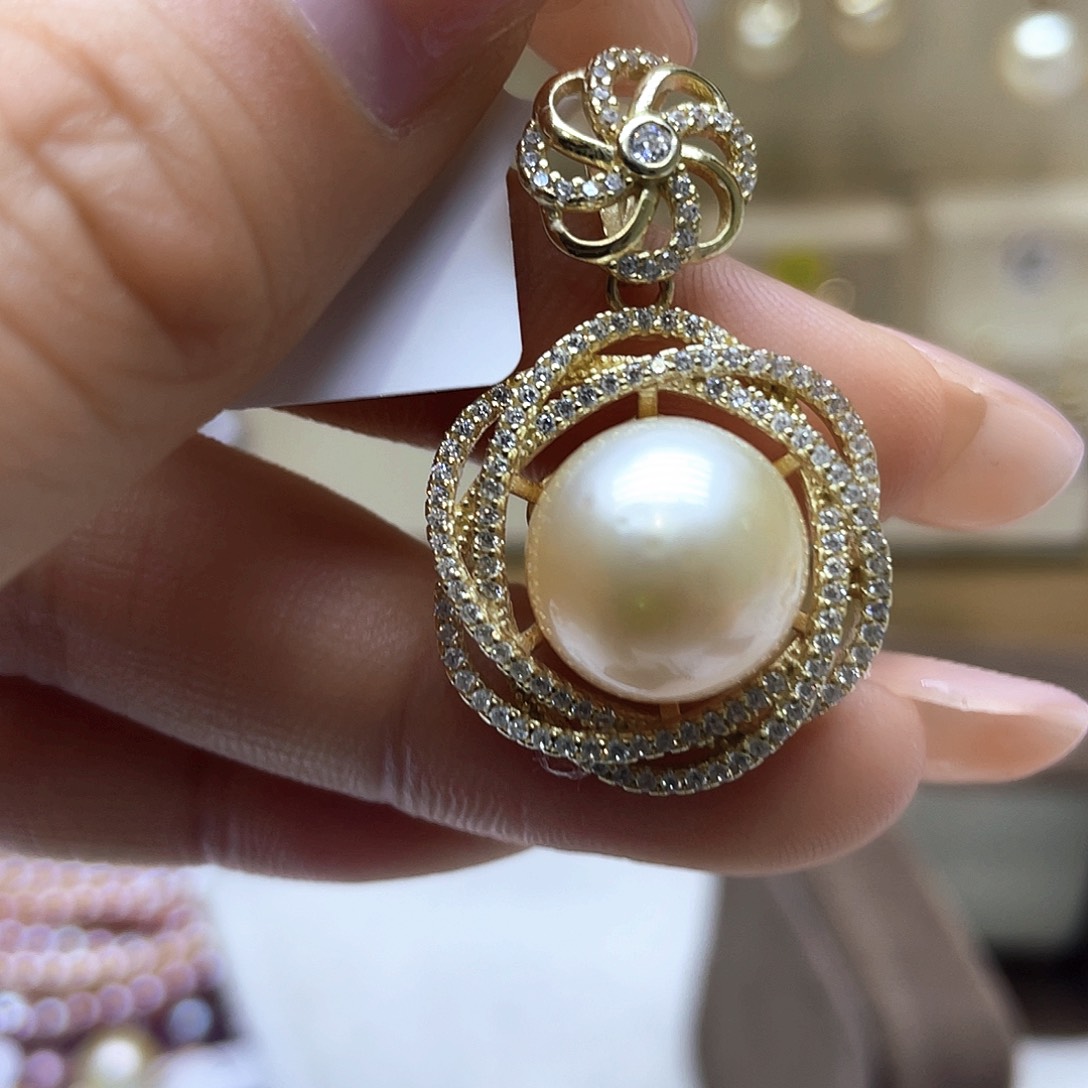 海水珍珠颈饰银S925镶嵌