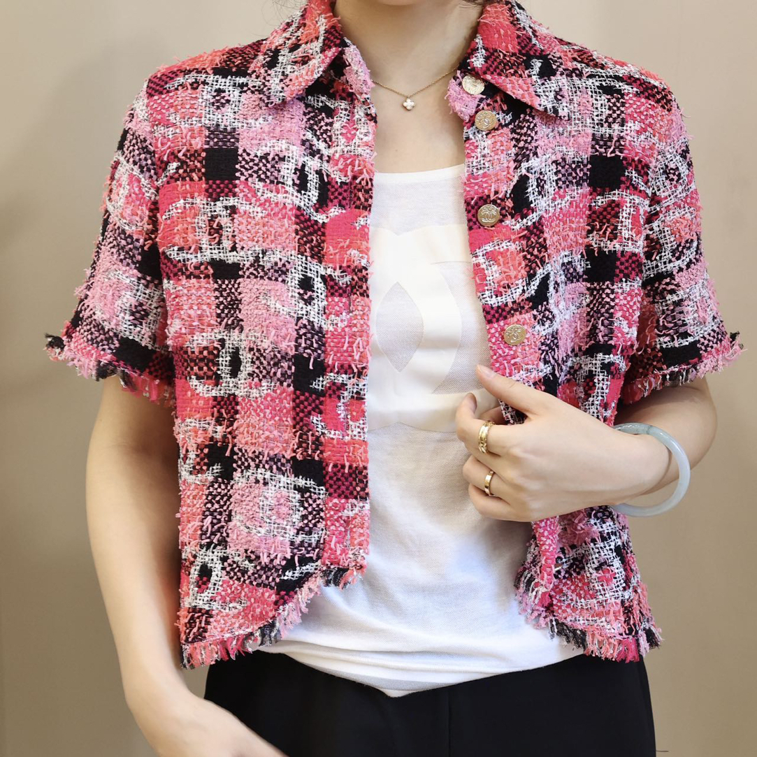 99新 Chanel/香奈儿 沙滩系列 粉色花呢