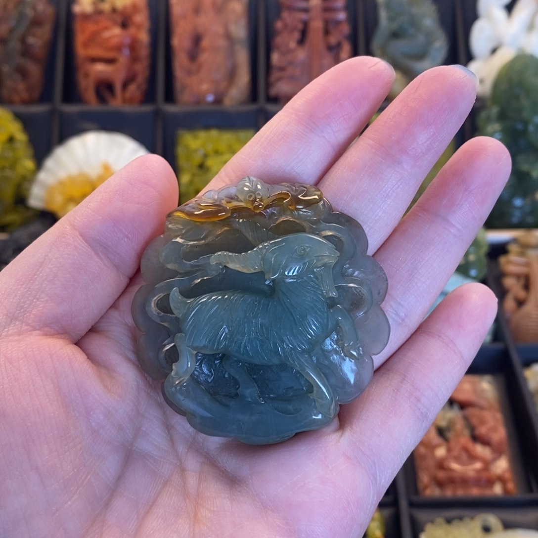 蛇纹石玉合金颈饰