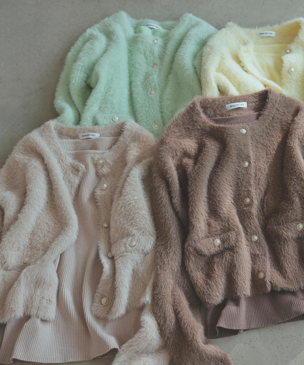 【FaFa】日系 NBB 超柔软羽毛纱 针织打底+开衫外套套装FA512-022