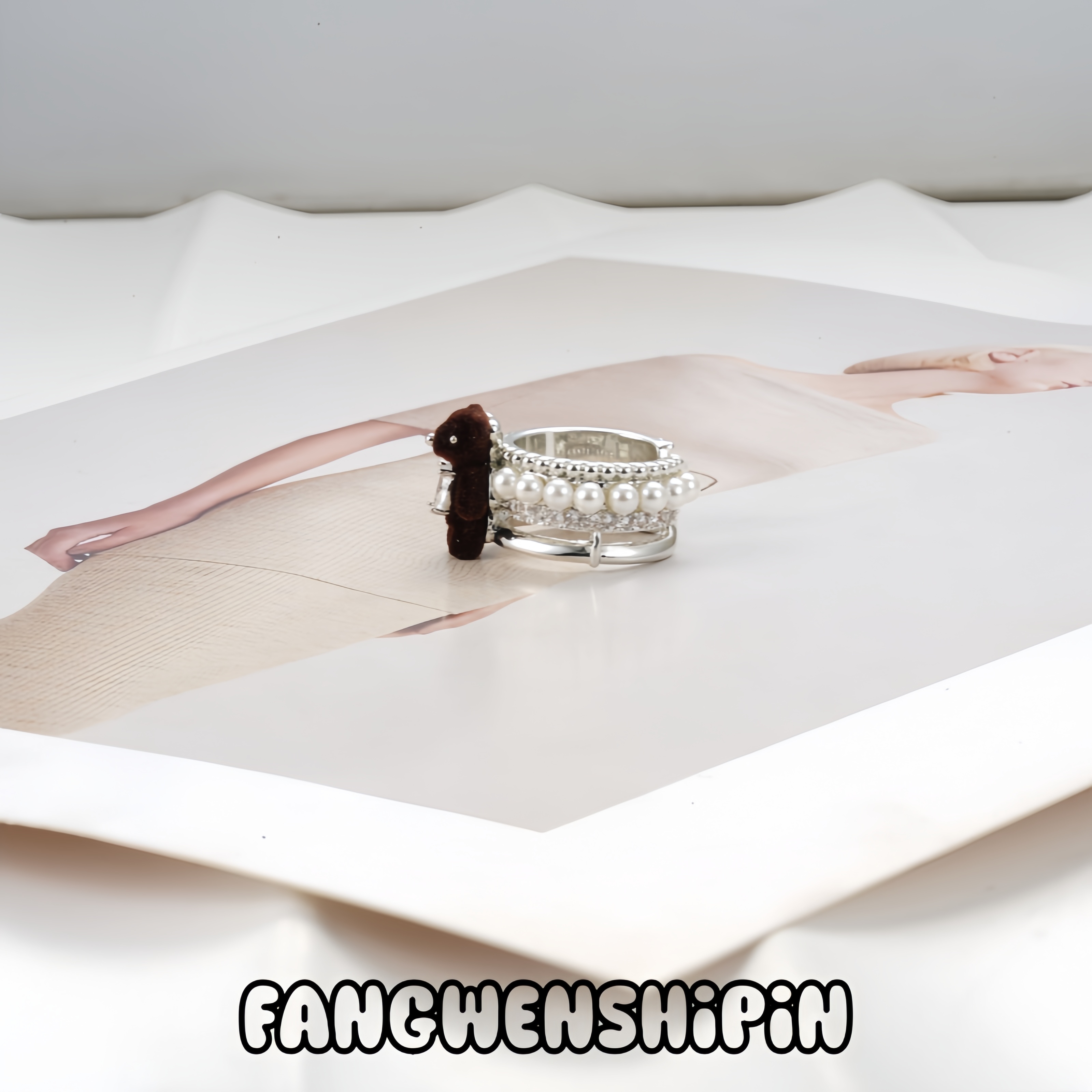 铜合金锆石戒指 【镀K金】4939【开口可调节】